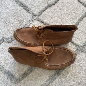FRYE Moccasin Chukka Ankle Boots tan brown suede leather size 10